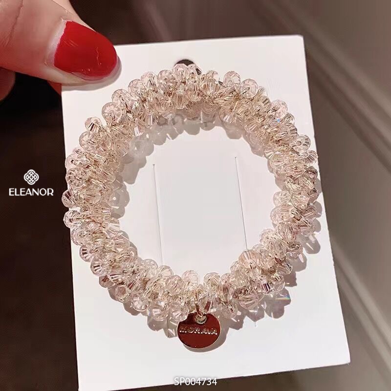 Dây buộc tóc nữ thun co dãn Eleanor Accessories đính đá pha lê phong cách basic phụ kiện tóc 4037