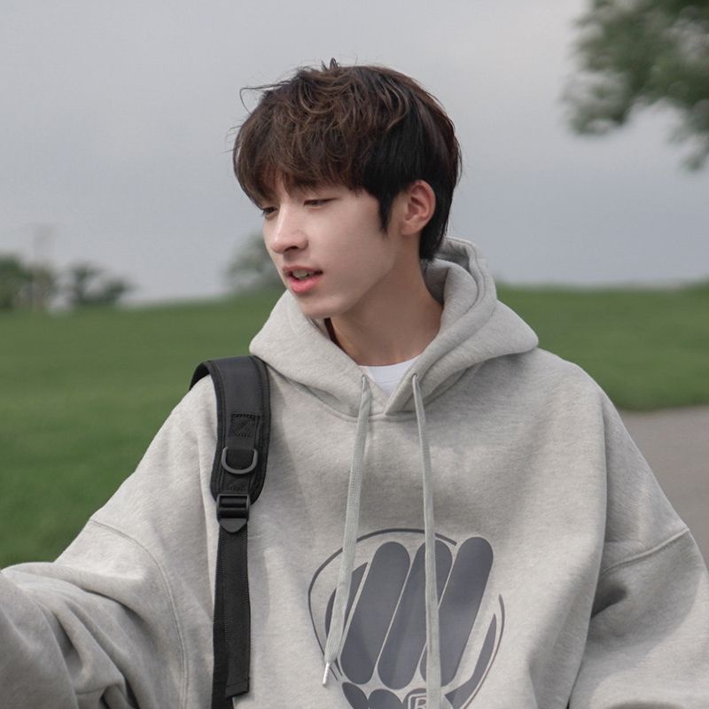 Áo Khoác Hoodie Thể Thao Dáng Rộng In Họa Tiết Cá Tính Cho Nam