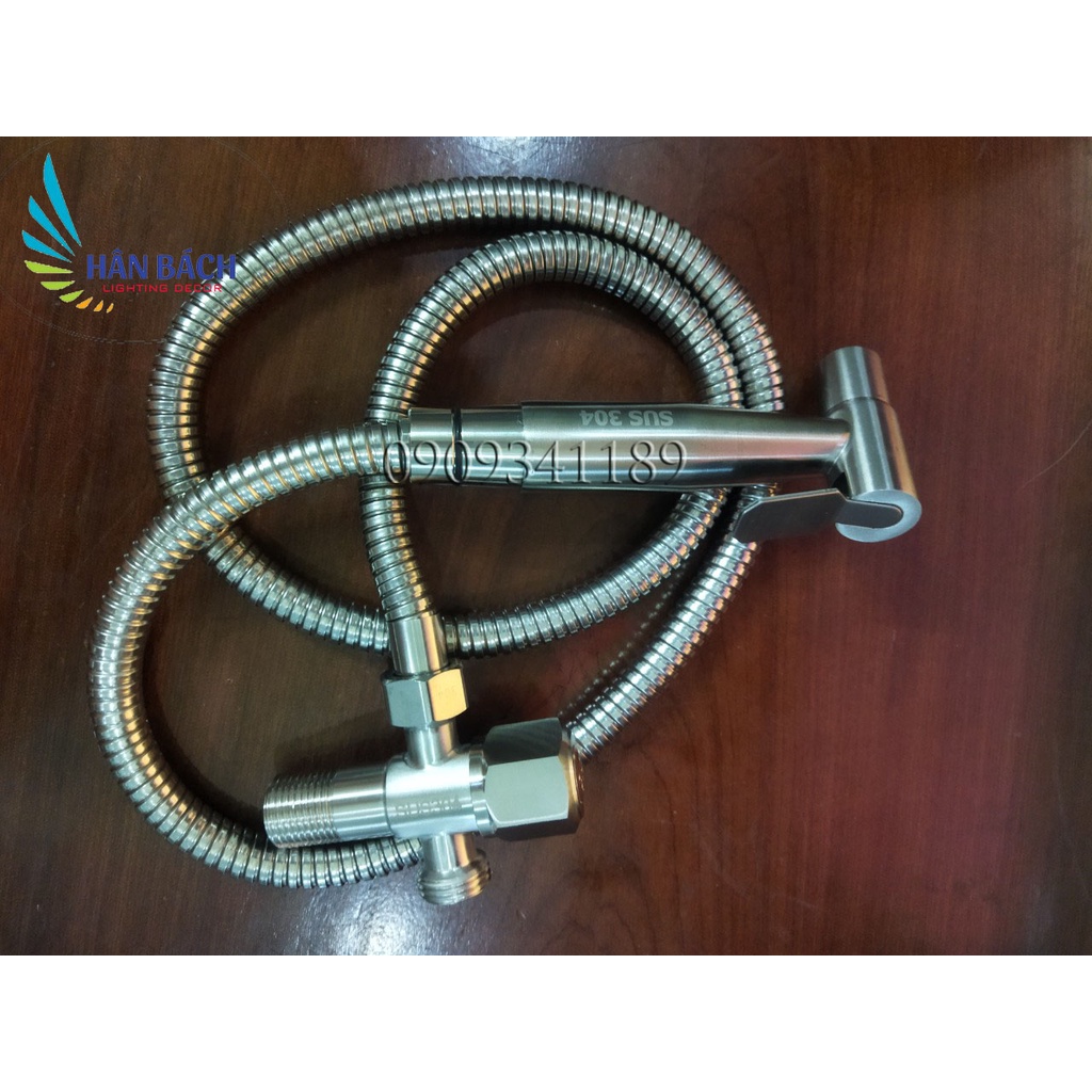 Bộ vòi xịt van T inox 304 dây dù 3 lớp dùng trong môi trường áp lực nước cao