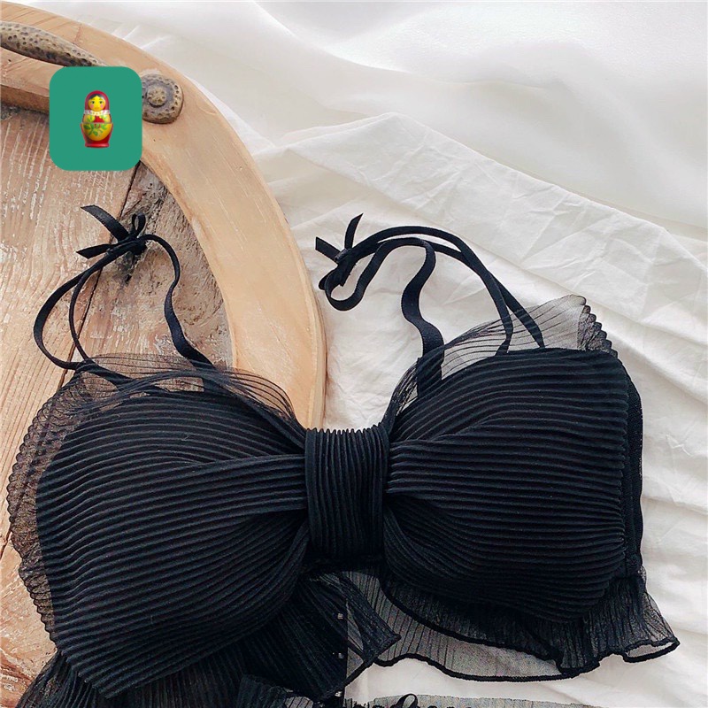 Áo 2 dây bra dập ly nơ trước cực xinh alohashop91