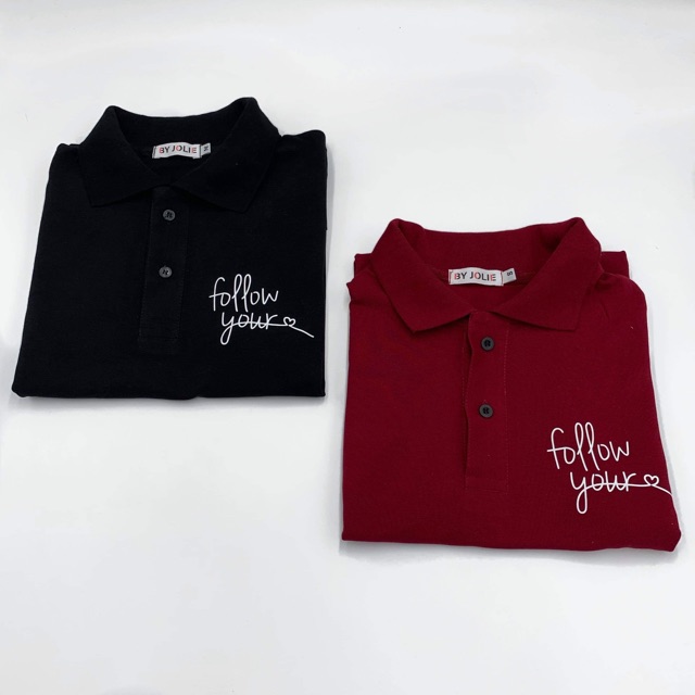 Áo polo unisex "Follow Your Heart" Byjolie chất cotton thoáng mát | BigBuy360 - bigbuy360.vn
