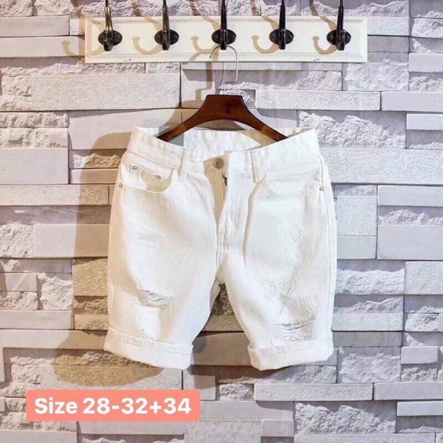 Quần short jane trắng rách cực hót