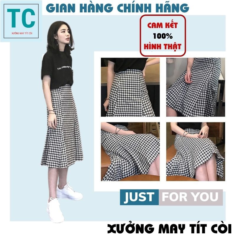 set áo thun kèm chân váy caro midi cực vintage ,cực cá tính XƯỞNG MAY TÍT CÒI | BigBuy360 - bigbuy360.vn