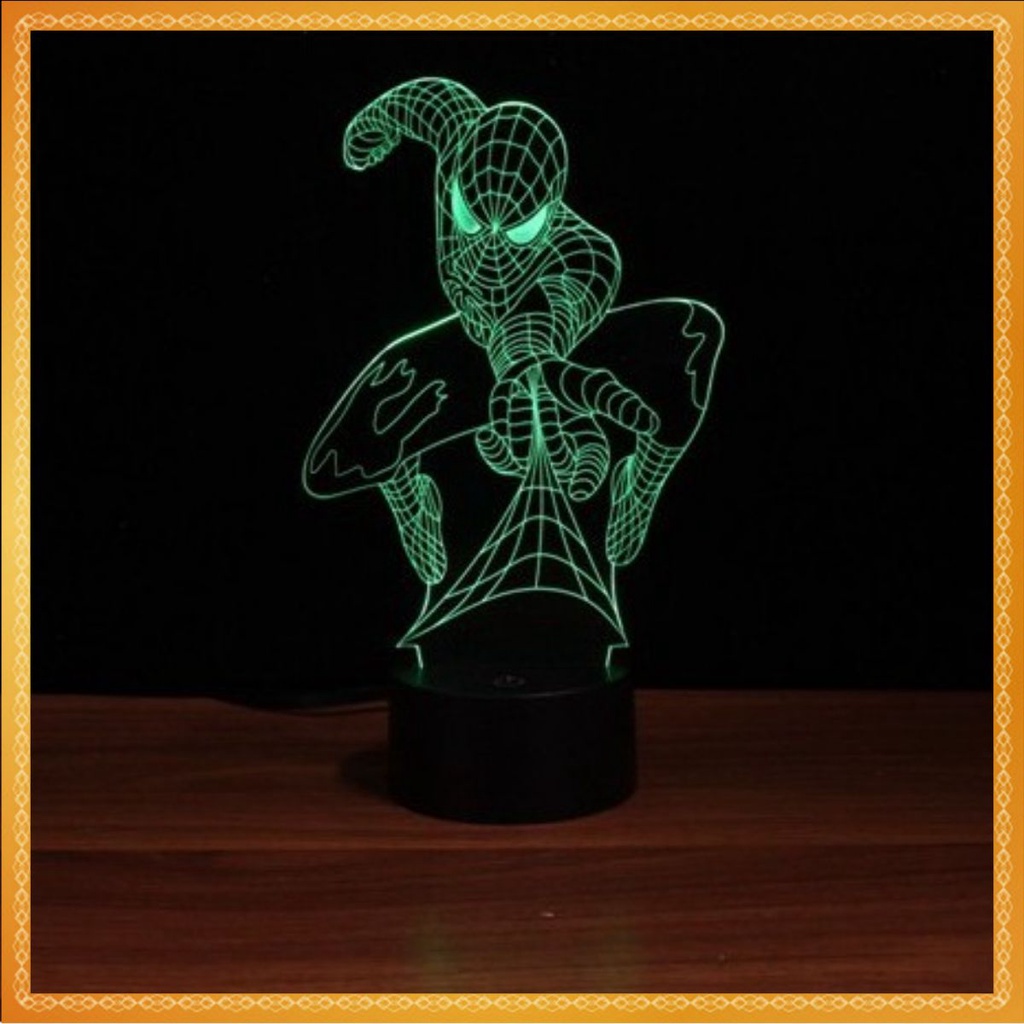 Đèn Led 3D Anh hùng Marvel Spider Man - Đèn ngủ cảm ứng đầy màu sắc
