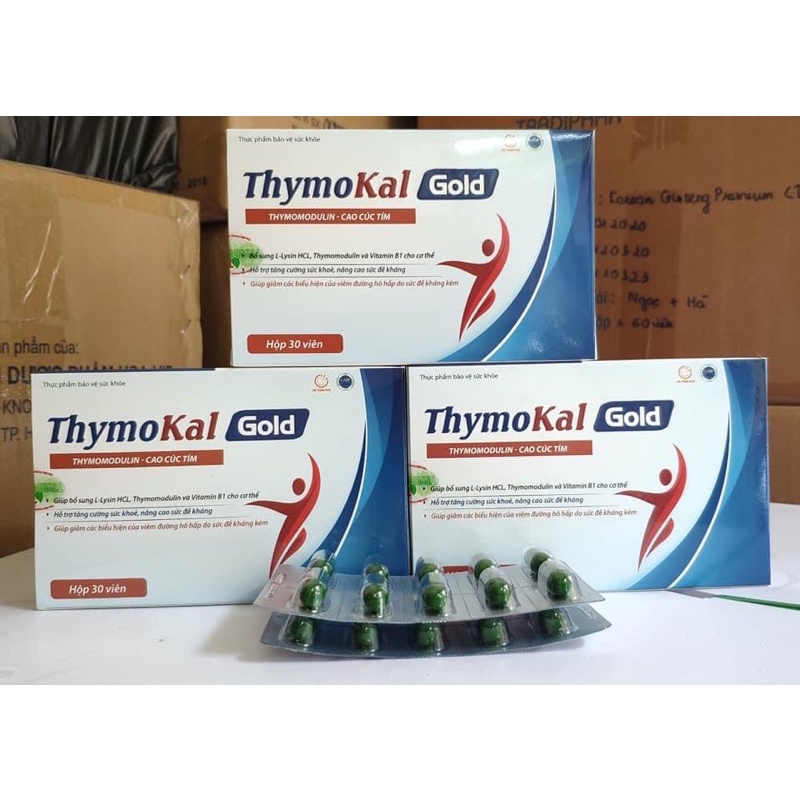 Viên uống tăng cường sức đề kháng Thymokal gold hộp 30 viên