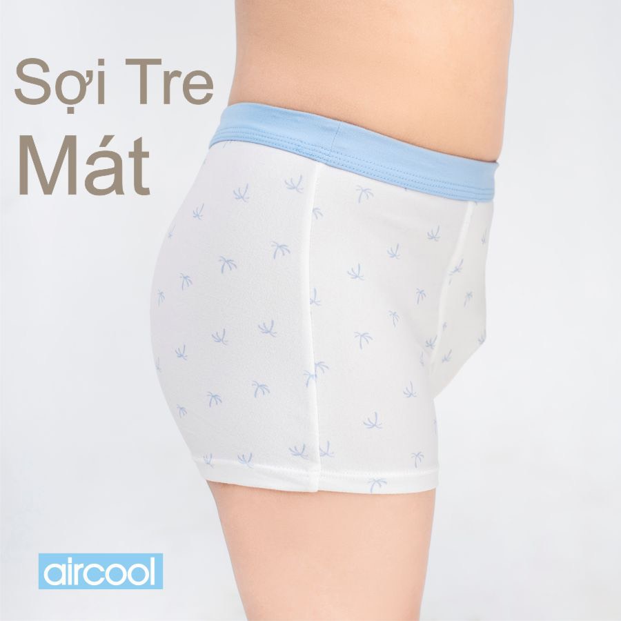 Set 2 quần chip đùi bé trai AIRCOOL dạng đùi vải sợi tre mềm mịn, thoáng mát hoạ tiết cute
