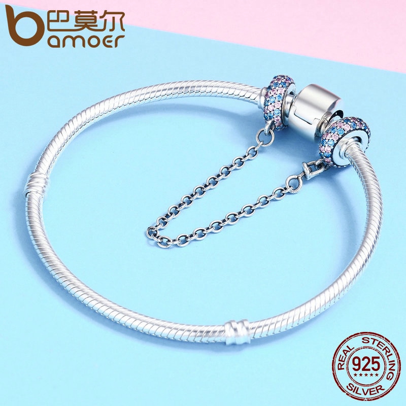 Hạt Xỏ Vòng Tay Bamoer Scc379 Dạng Chuỗi bạc