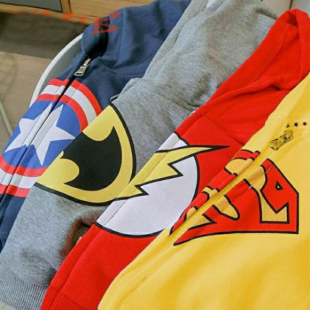 [MỚI] ÁO KHOÁC SIÊU ANH HÙNG SUPER HERO 2022 CHO BÉ 8-18KG