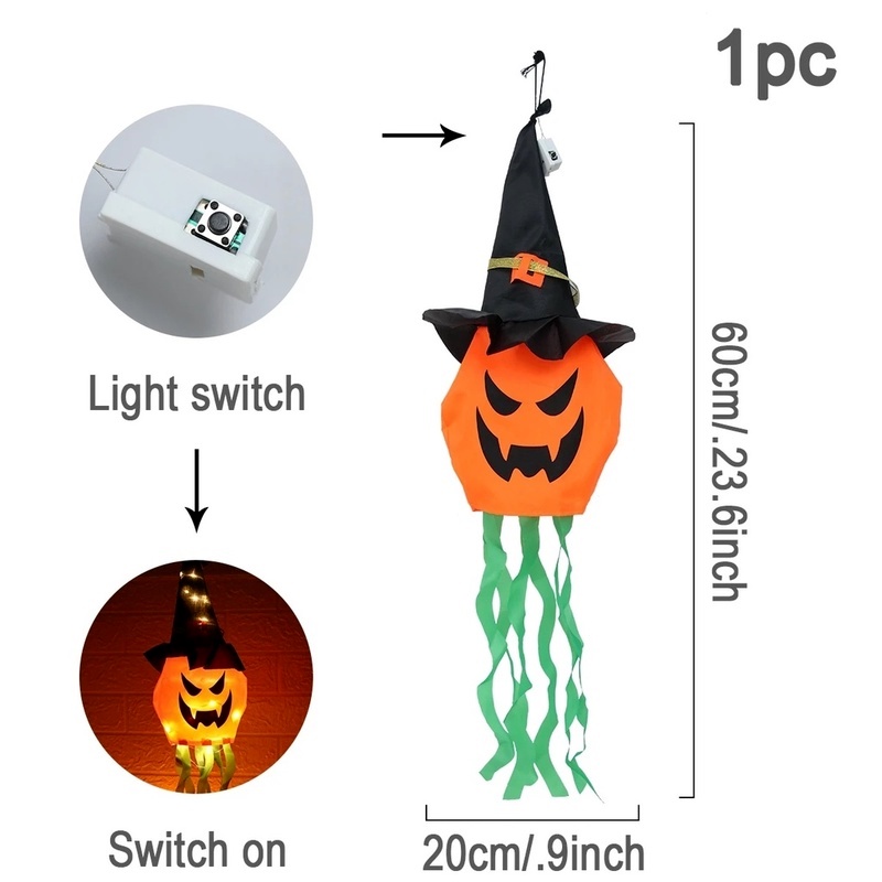 Đèn LED Hình Nón Phù Thủy Bí Ẩn Trang Trí Halloween Chống Thấm Nước Chạy Bằng Pin