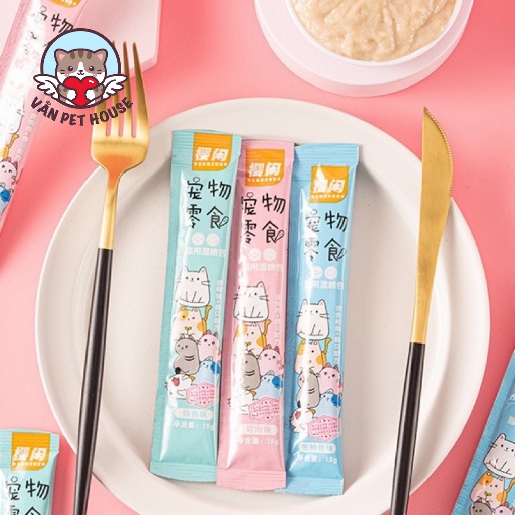 Súp thưởng Mèo Shizuka Sakura 15g Thơm Ngon - Cat Treat