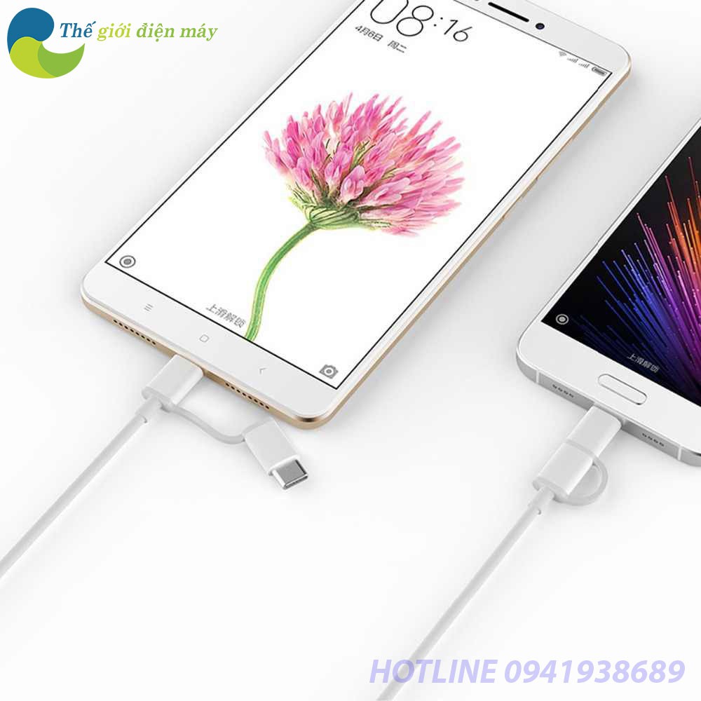 Cáp sạc 2 trong 1 Type-C và Micro Xiaomi ZMI AL511 (30cm)/ AL501 (1M) - Shop Thế Giới ĐIện Máy