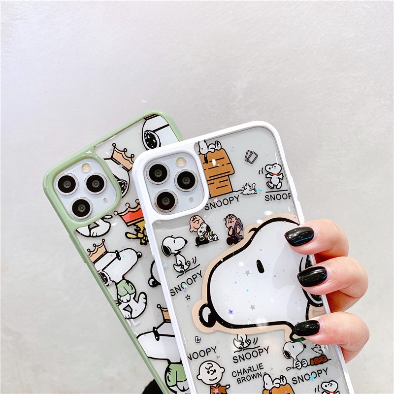 Ốp lưng iphone viền Snoopy kim tuyến 5/5s/6/6plus/6s/6splus/7/7plus/8/8plus/x/xr/xs/11/12/pro/max/plus/promax-Awifi S2-4