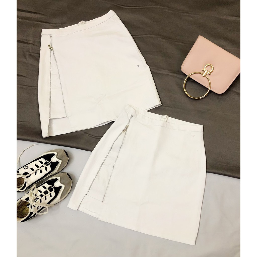 chân váy kaki mềm phối đường dây kéo 1 bên xinh xắn