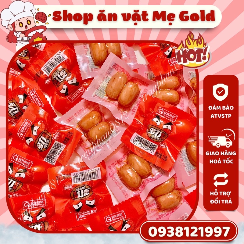 Xúc xích mini ăn liền, xúc xích bi sụn non nội địa TQ (gói 2 viên)