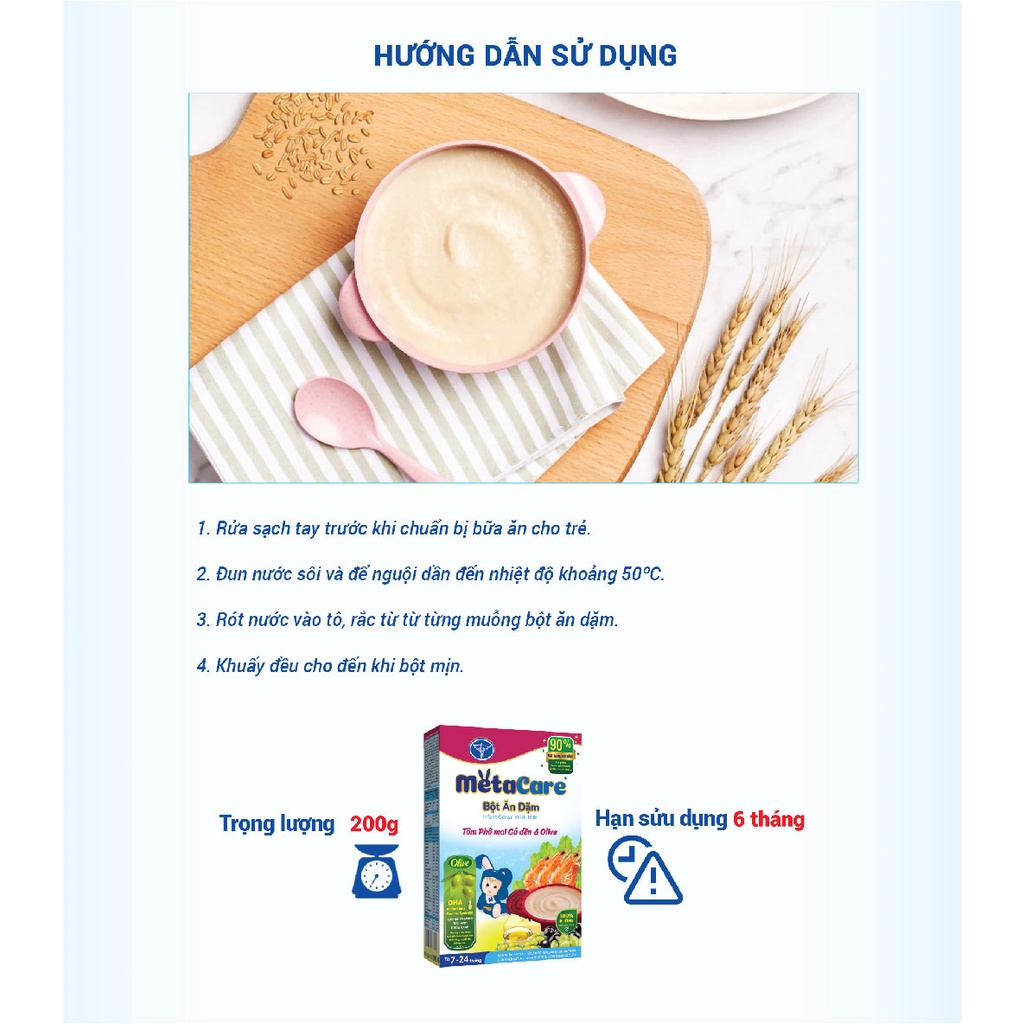 Bột ăn dặm Nutricare Metacare Tôm phô mai củ dền & olive 200g