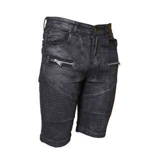 Jeans short Biker khoá ngang WAX