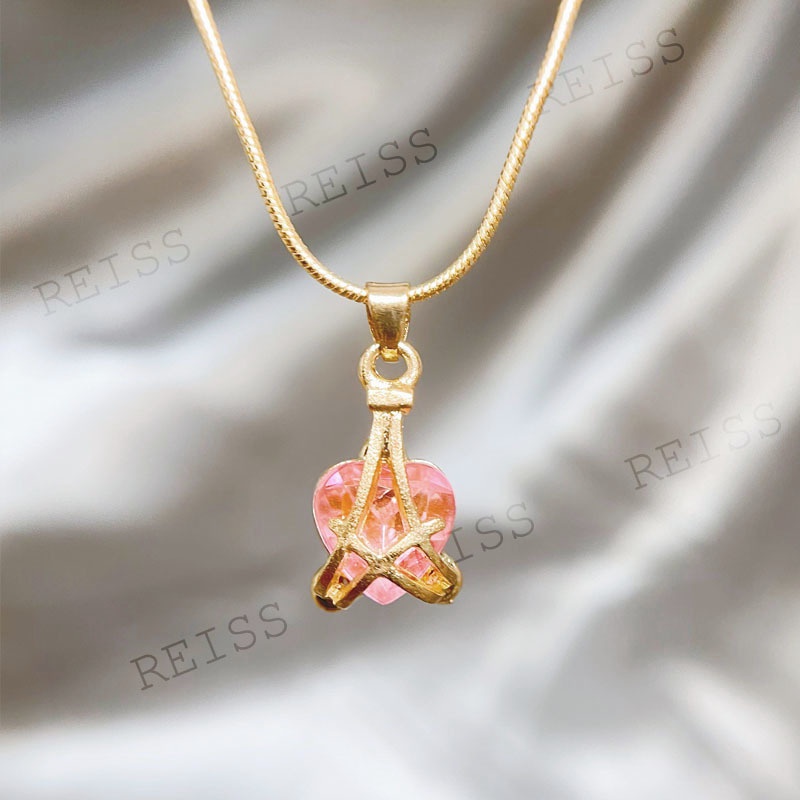 Vòng cổ Mặt Hình Trái Tim Đính Đá Zirconia 18k 398n