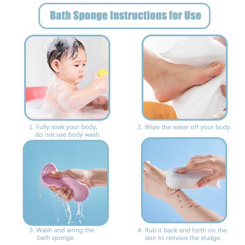 Miếng Bọt Biển Mềm Tẩy Tế Bào Chết Cho Người Lớn Và Trẻ Em