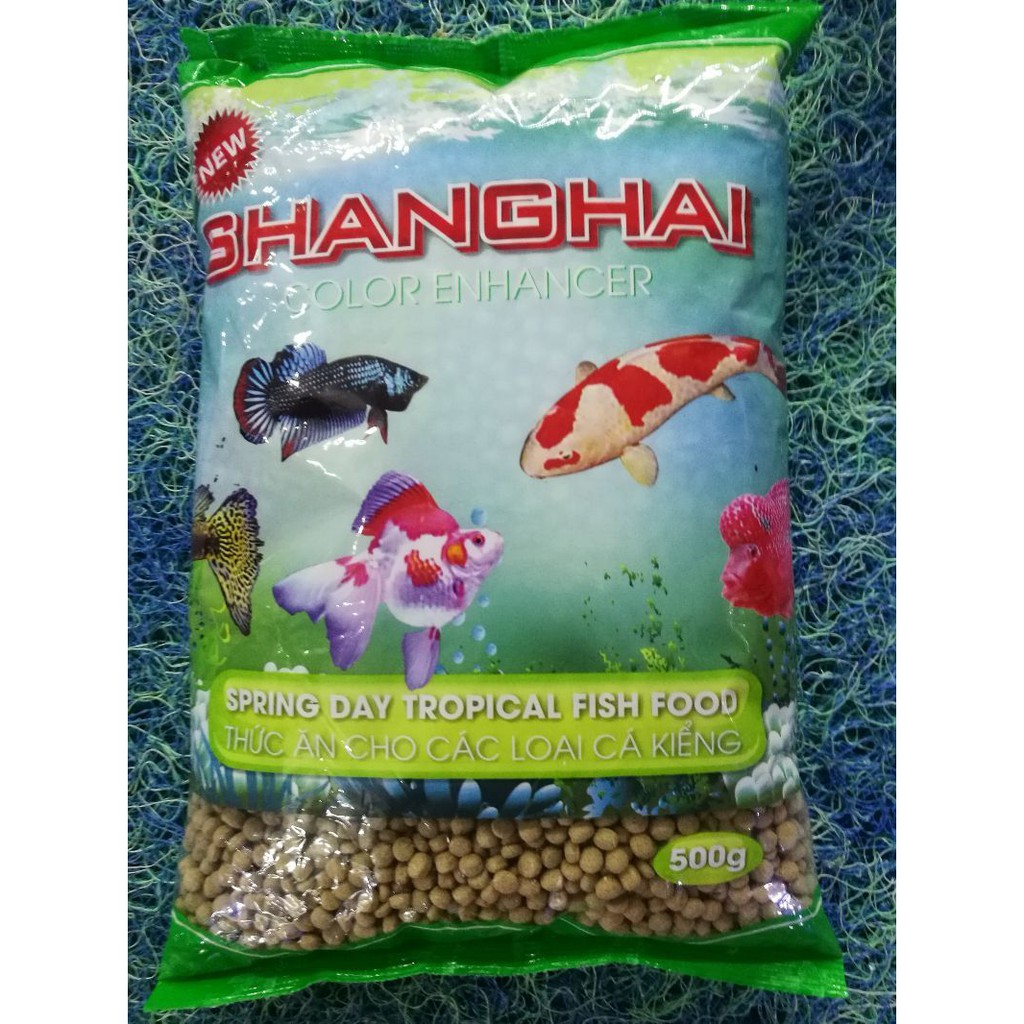 Thức ăn cho cá cảnh gói 500g Shanghai.