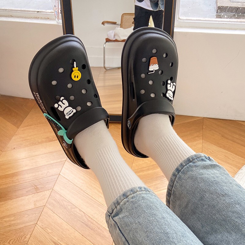 Dép Cross Nam Nữ Siêu Nhẹ Êm Chân Cao Cấp Đế 4cm-Sục Nam Nữ Cao Cấp Tặng Kèm Sticker