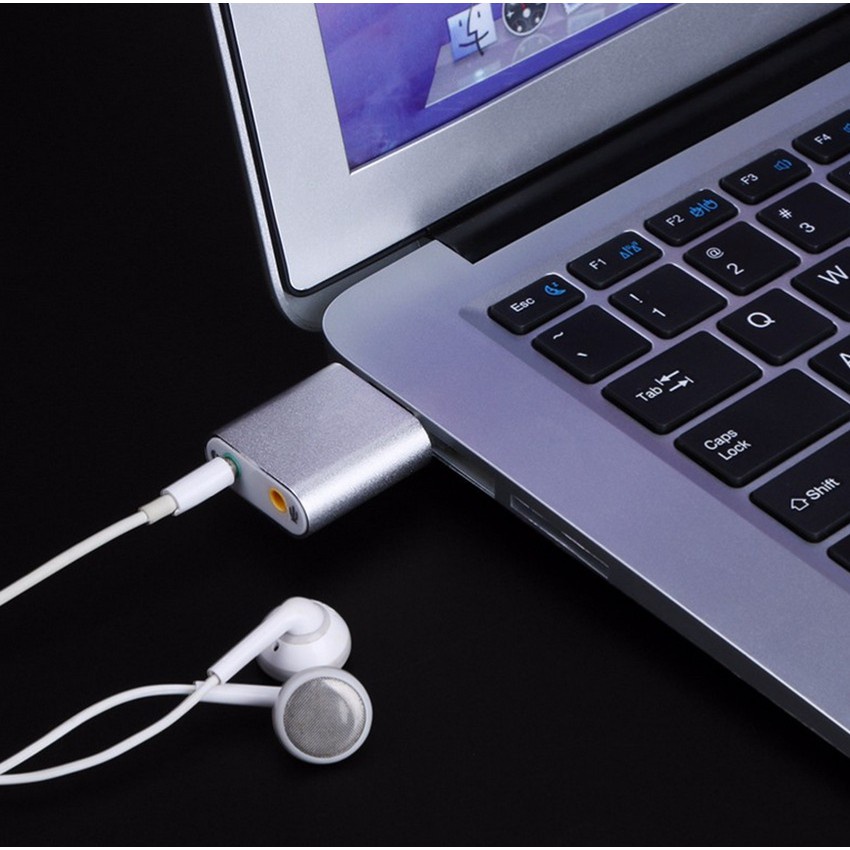 Đầu USB Sound Card 7.1 vỏ nhôm cao cấp âm thanh 3D