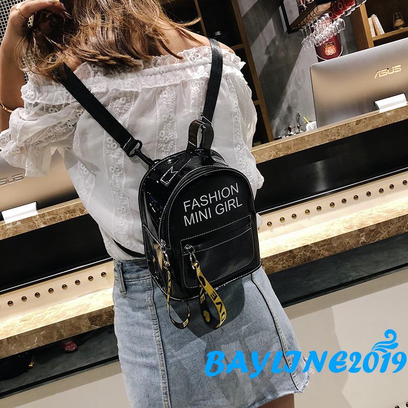 Ba lô mini bằng nhựa PVC thời trang cho nữ