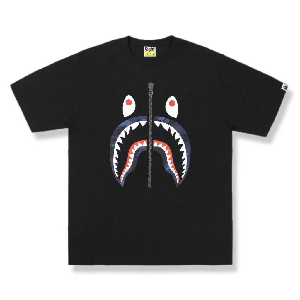 BAPE TEE - Áo thun Bape Shark Camo Blue (Black) [Mirror Quality]