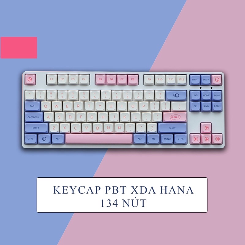 Set keycap Thick Pbt Xda Hana 134 nút cho bàn phím cơ