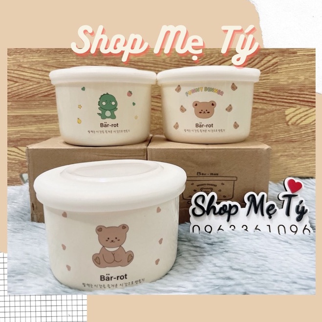 Bát / chén ăn dặm GỐM SỨ Bar rot / Hũ trữ ăn dặm gốm sứ cho bé CERAMIC BOWL BARROT
