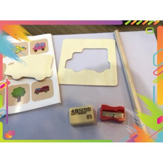 [Hàng cao cấp]Bộ Khuôn hình cho bé tập vẽ gồm 50 chi tiết hoạt hình,Vở,bút màu, bút chì..