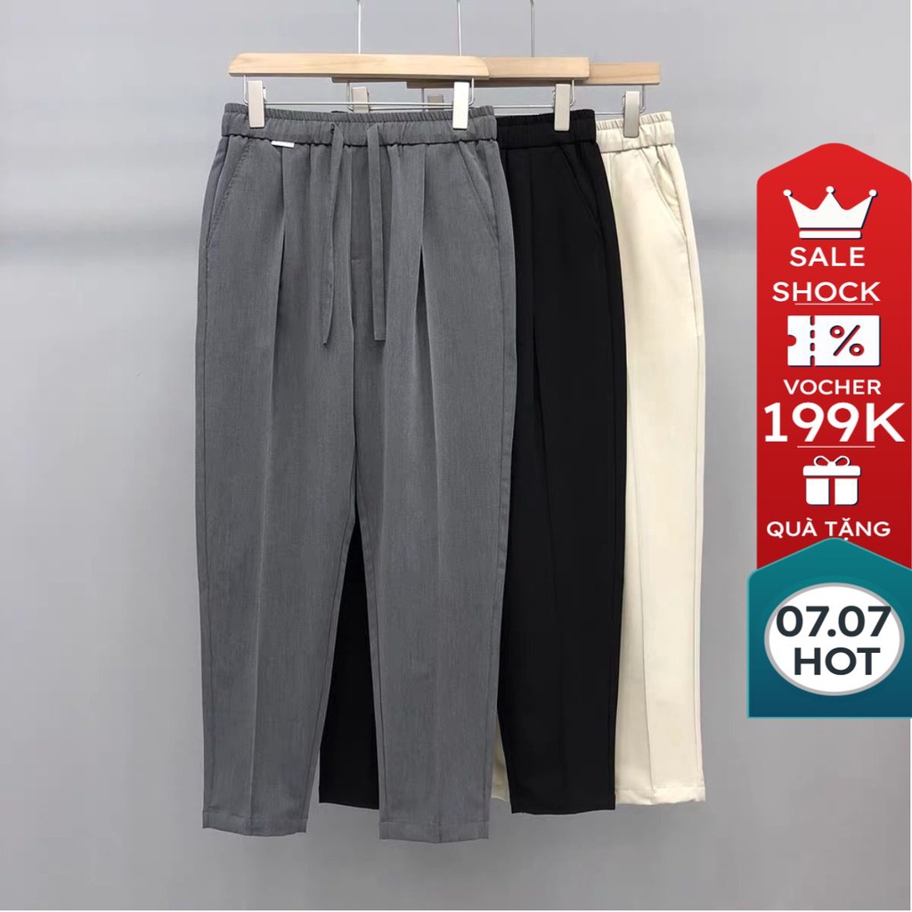 Quần âu nam cao cấp công sở Hàn Quốc ống suông, quần baggy nam ống rộng dáng âu phong cách ulzzang