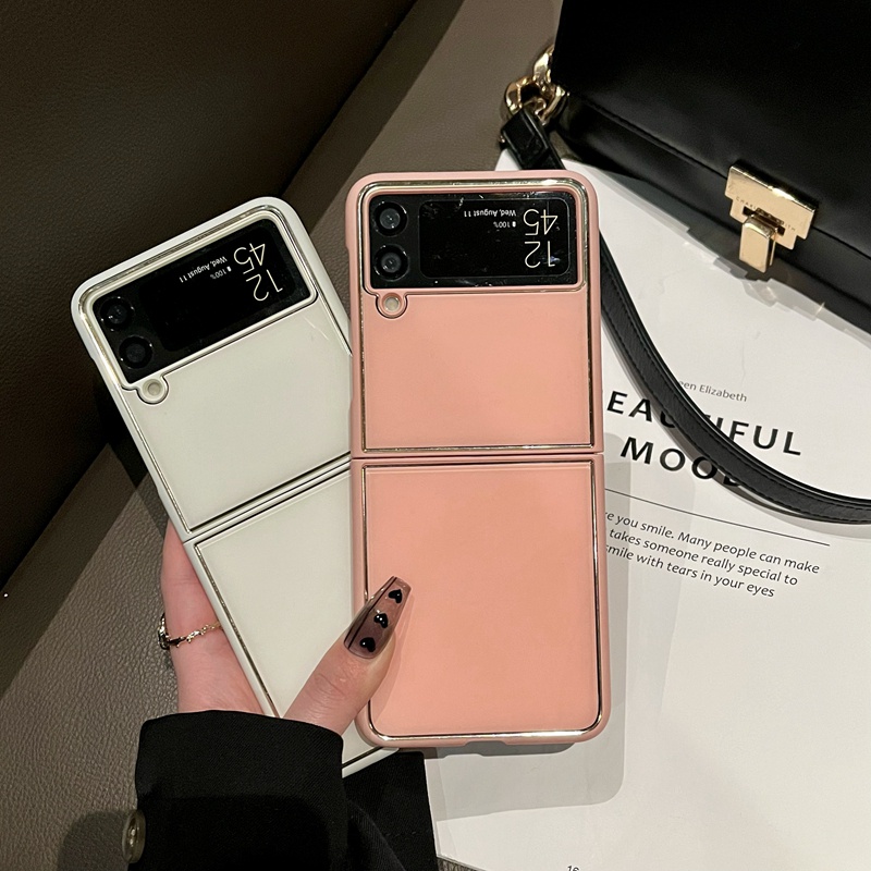 Ốp Điện Thoại acrylic Nắp Gập 3 Màu Kẹo Chống Sốc Toàn Diện Cho Samsung Z Flip 3
