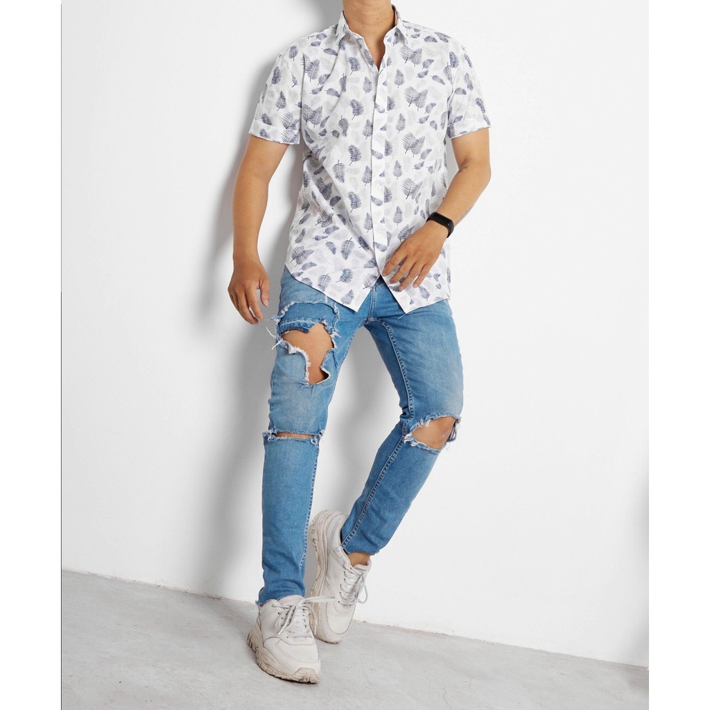 Áo sơ mi nam tay ngắn, họa tiết 3M basic - Chất liệu cotton 100% cao cấp - Form slim dễ phối đồ. | BigBuy360 - bigbuy360.vn