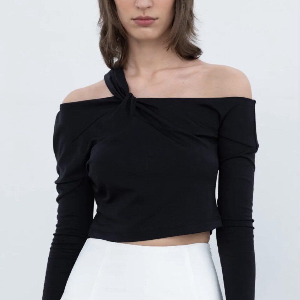 Áo croptop nữ tay dài bẹt vai