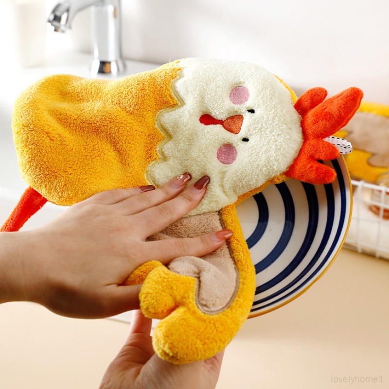 Khăn Lau Tay Treo Tường Hình Chú Gà Trống Dễ Thương