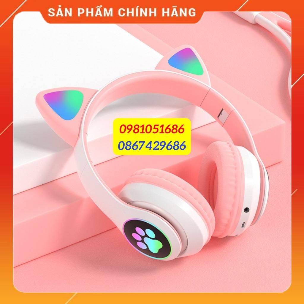 Tai nghe mèo kết nối bluetooth chụp tai, headphone tai mèo dễ thương có mic âm thanh siêu hay, thiết kệ lạ lùng