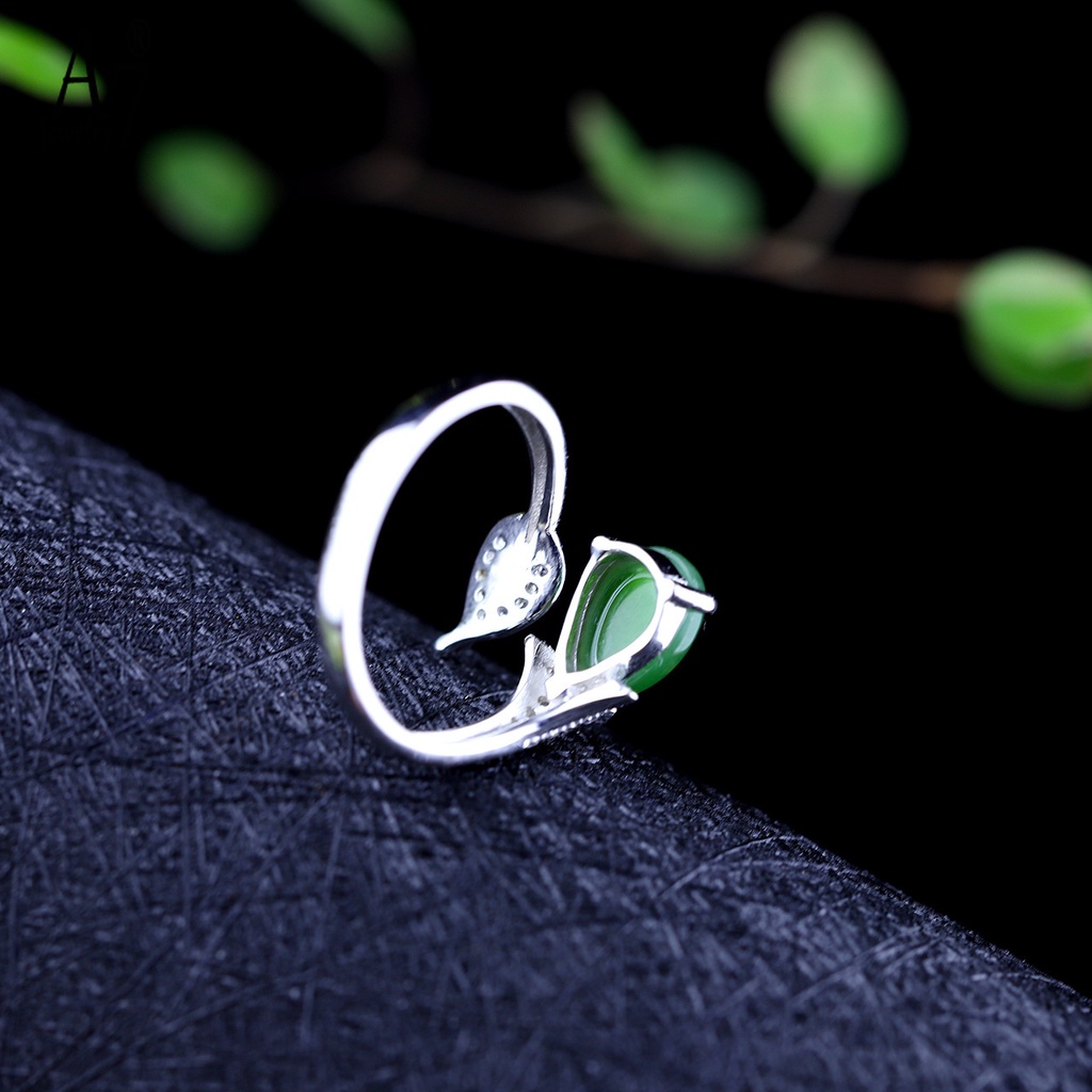 Nhẫn Bạc S925 Họa Tiết Lá Giọt Nước Thời Trang