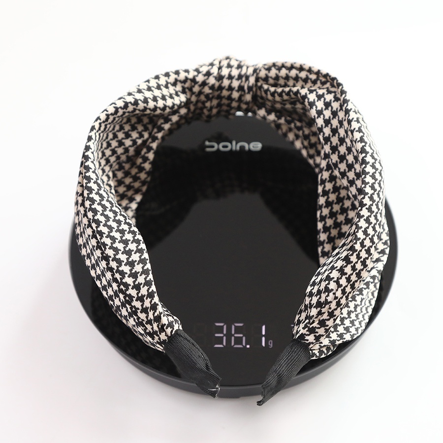 Cài tóc bản rộng thắt nút họa tiết kẻ sọc phong cách Hàn Quốc năng động cho nữ