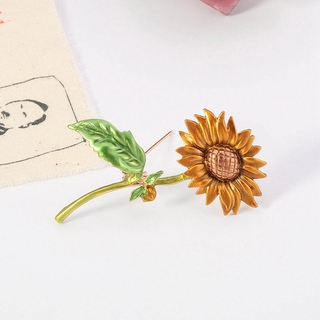 Xhh95dd New Enamel Sunflower Brooches Women Men Flower Weddings Office Brooch Pins Brooches