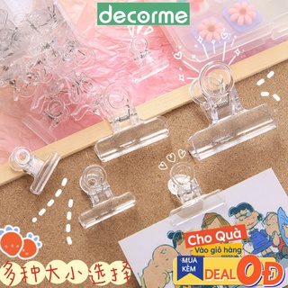 Kẹp tài liệu trong suốt Basic DecorMe Kẹp giữ tài liệu văn phòng nhiều kích cỡ