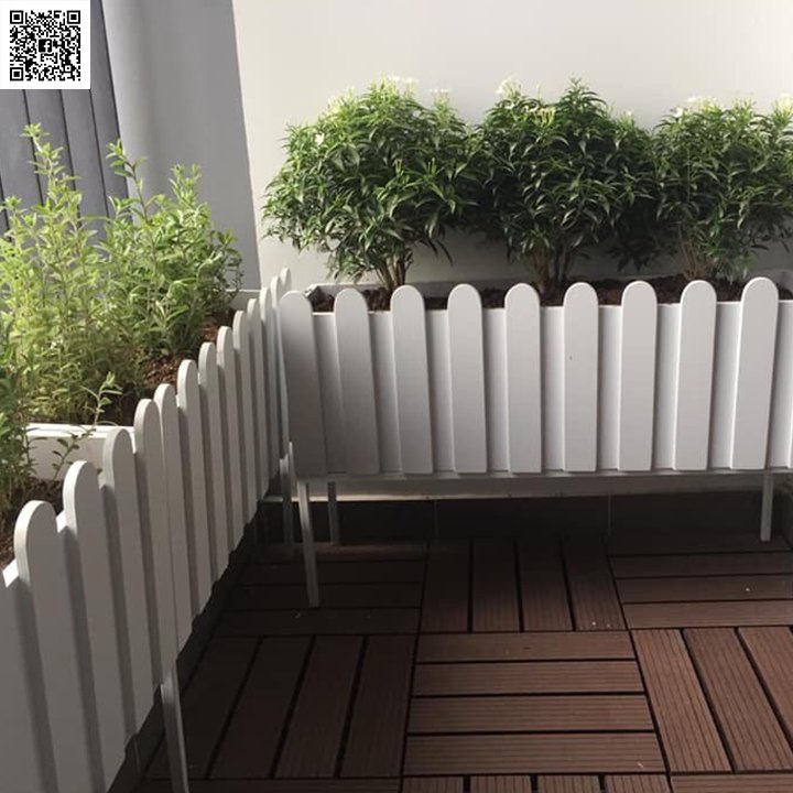 70x30x30 Chậu gỗ nhựa composite trồng cây ngoài trời có hàng rào mẫu mới