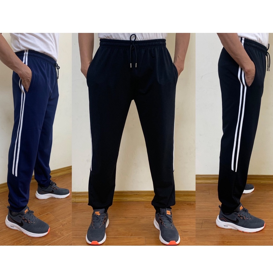 Quần Jogger Nam Thể Thao - Quần Nỉ Nam Kẻ Sọc Chất Da Cá Chun Bo Ống, Cạp Có Dây Rút Chắc Chắn