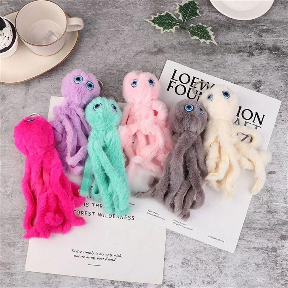 Móc Khóa Hình Bạch Tuộc Nhồi Bông Dễ Thương