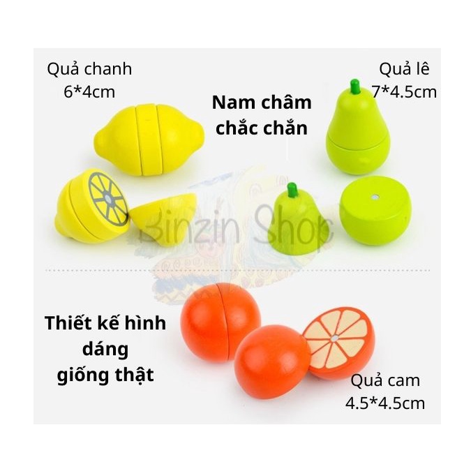 Bộ đồ chơi cắt trái cây gỗ 17 chi tiết