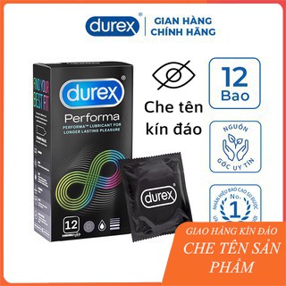 Bao cao su durex PERFOMA ⚡ GIÁ TỐT⚡ kéo dài thời gian quan hệ hộp 12 chiếc
