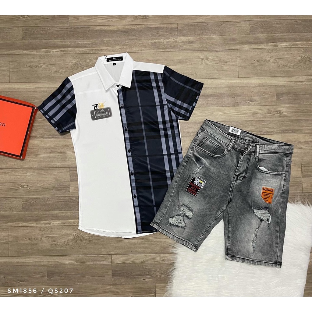 quần short jean nam ngắn đen rách thêu logo nhiều mẫu mới hot,chất bò co giãn bền màu giá tốt KAYSTORE