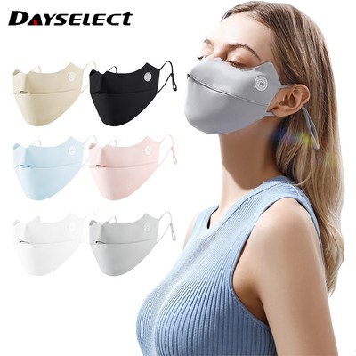 Khẩu trang thể thao chống tia cực tím bằng vải lụa lạnh thoáng khí có thể điều chỉnh cho nam và nữ tùy chọn màu sắc