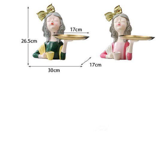 Tượng trang trí kèm đĩa hình cô gái - Trang trí phòng khách, phòng ngủ cực xinh
