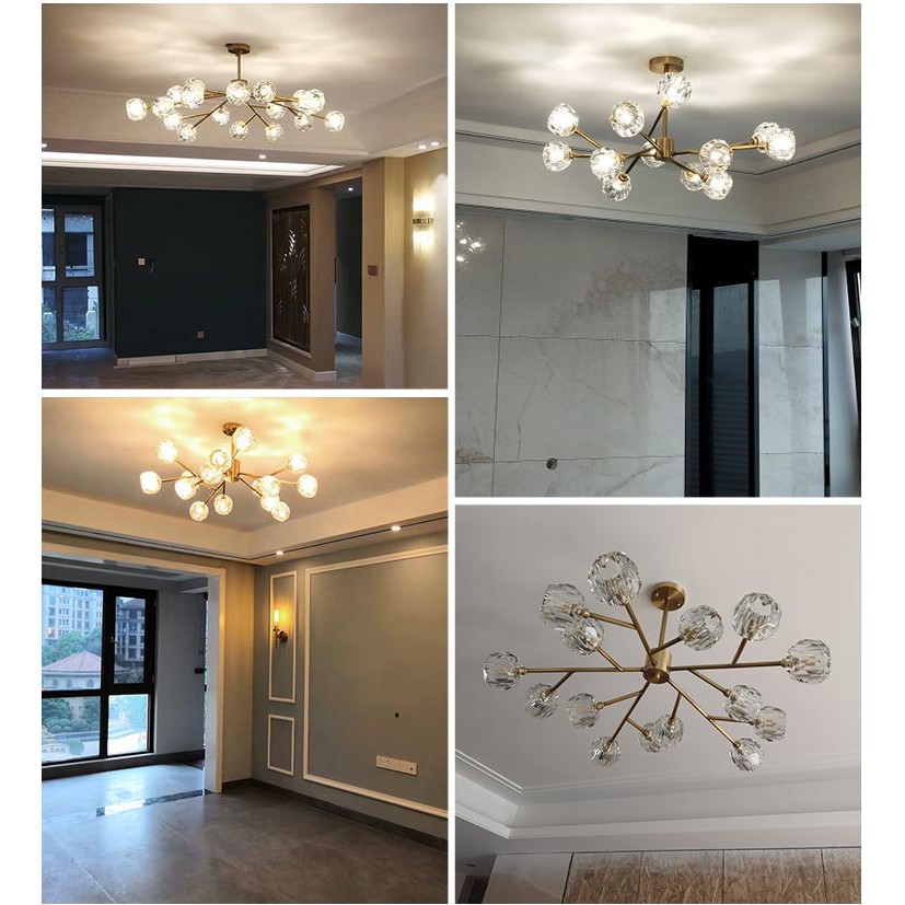 Đèn chùm pha lê MONA trang trí nội thất hiện đại H1/15 hàng chuẩn pha lê
