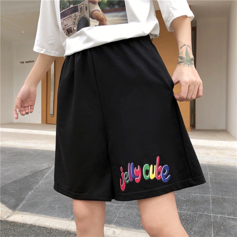 Quần lửng nữ nam thun cotton da cá unisex thể thao cao cấp ống rộng bigsize mặc nhà ngủ thời trang hàn quốc đẹp JELLY